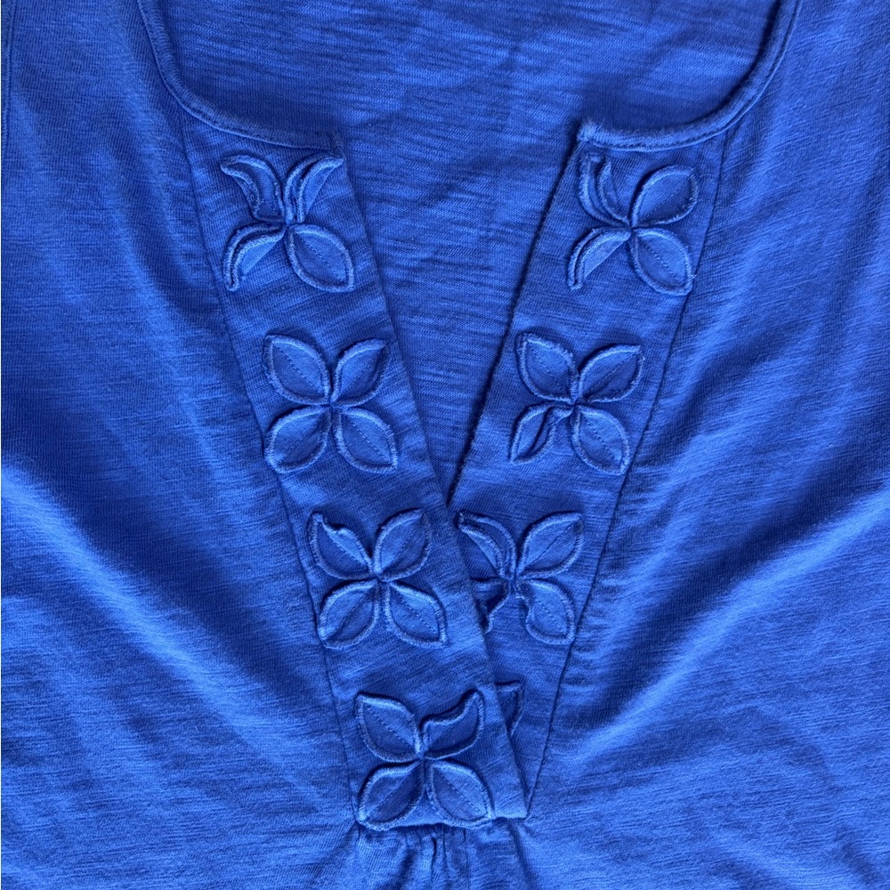 Boden blue tank-style cotton coastal V-Neck dress - Picture 6 of 10
